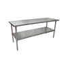 Bk Resources Work Table 16/304 Stainless Steel With Galvanized Undershelf 72"Wx36"D CTT-7236